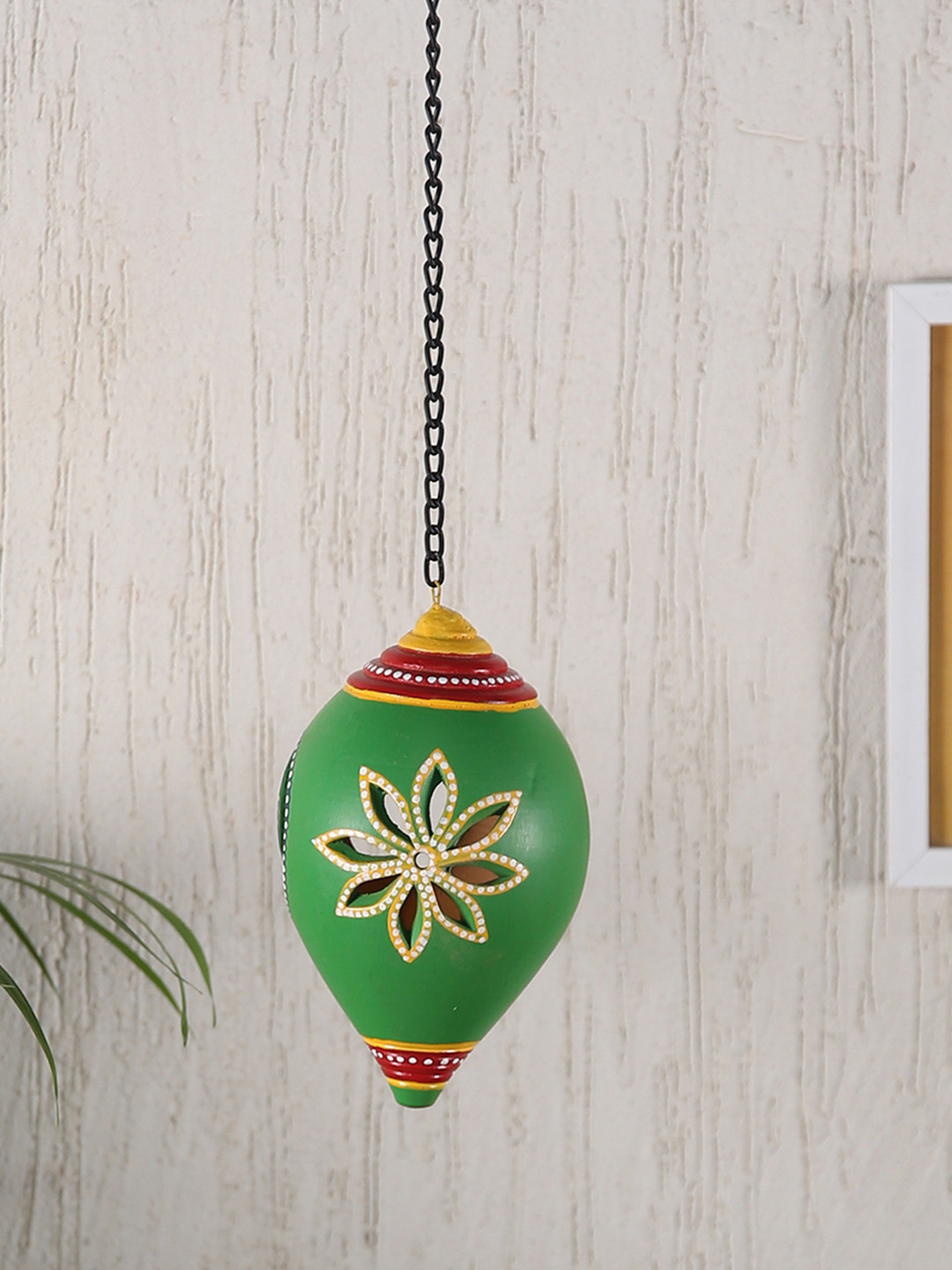 Aapno Rajasthan Green Terracotta Tealight Holder