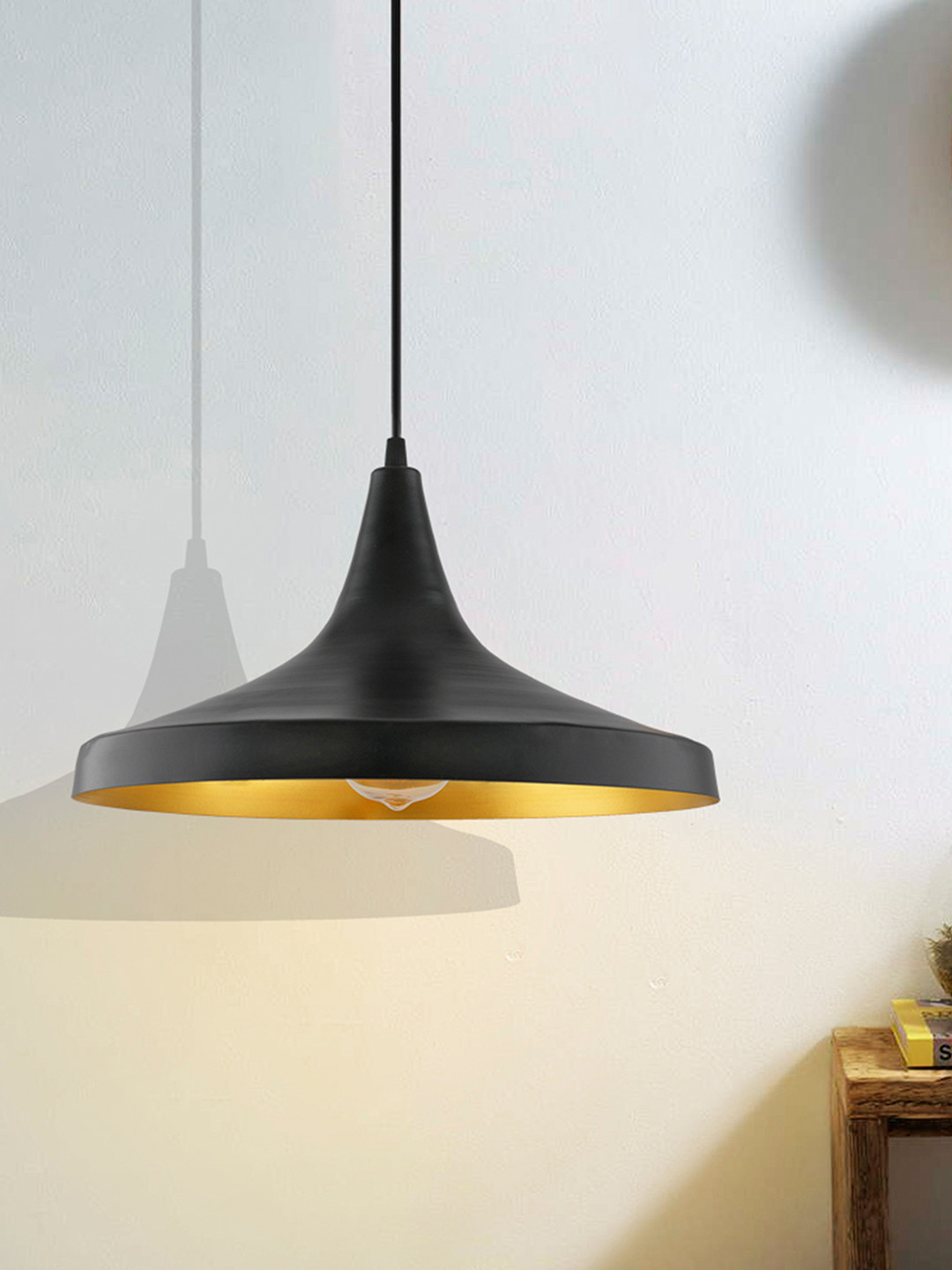 Homesake Black Danish Shaped Metal Hanging Light