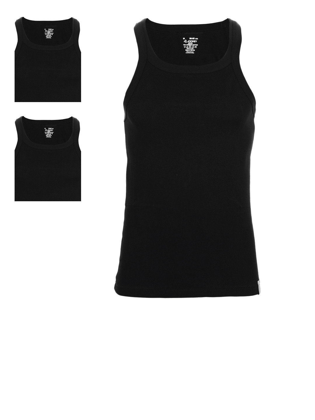 Jockey Men Pack of 2 ZONE Black Innerwear Vest 80051-3