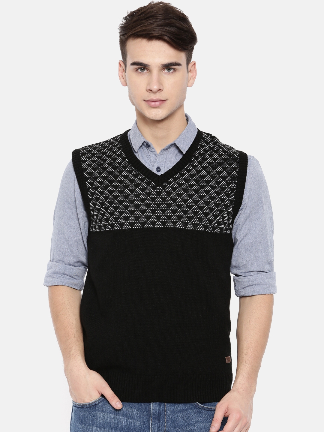 mens black sweater vest
