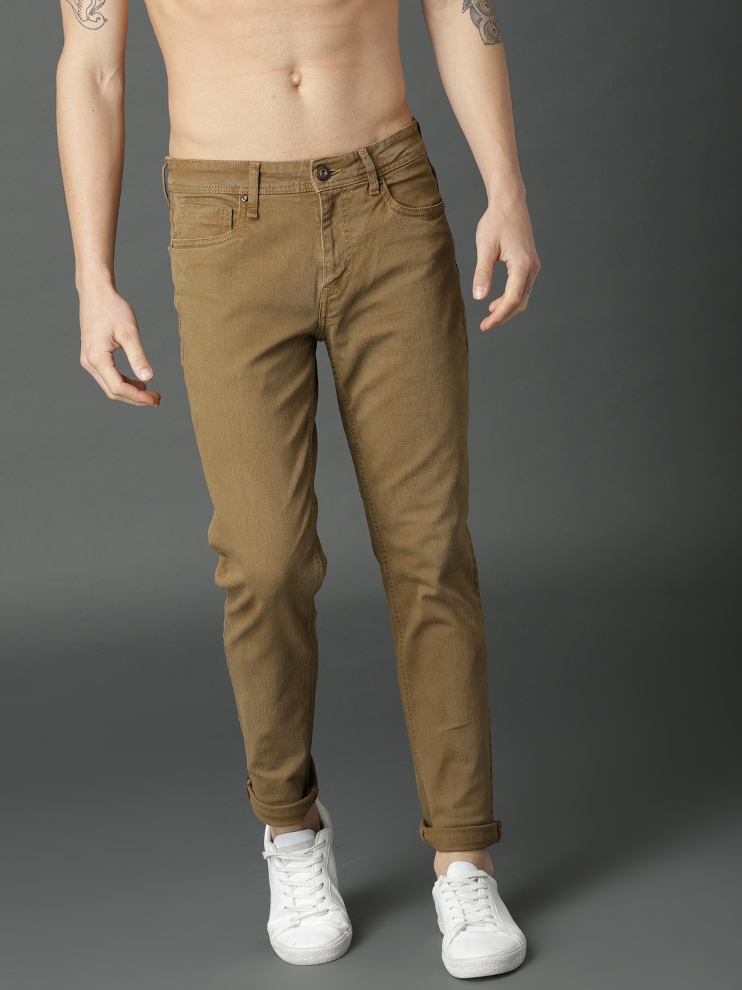 mid rise khaki jeans