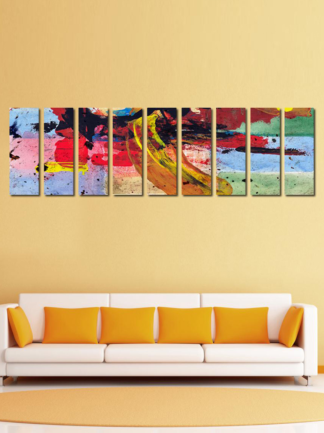 999Store MDF 9 Piece Wall Rectangle Paintings Wall Art -12 x 32 In