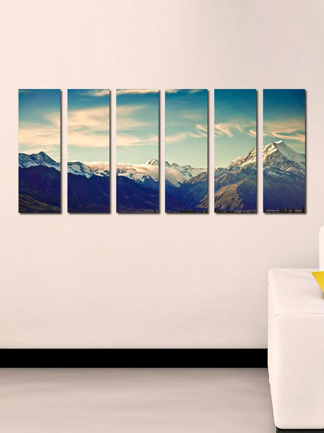 999Store Blue & White 6-Panel ICY Mountain Hills Wall Art