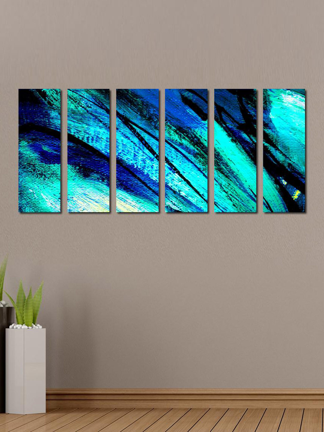 999Store Blue & Black Abstract Green Blue Wall Art