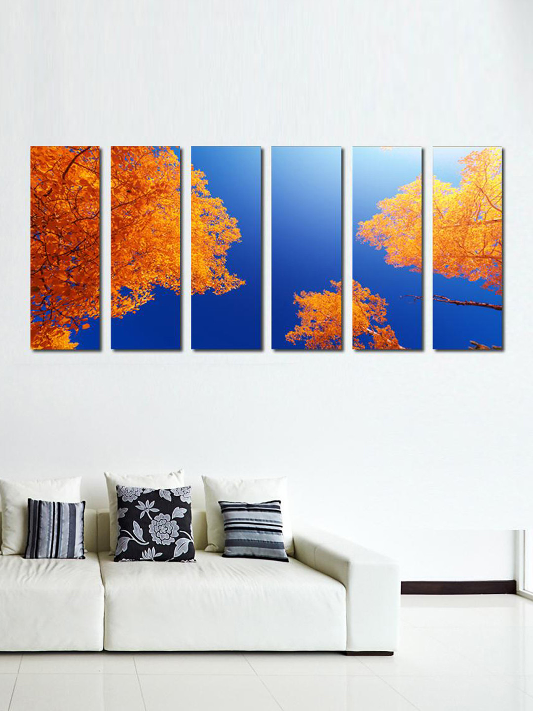 999Store Blue & Yellow Forest in Autumn Wall Art