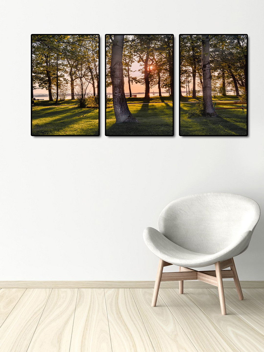 999Store Nature Trees MDF 3 Pcs Wall Rectangle Paintings Wall Art - 23.6x15.7In