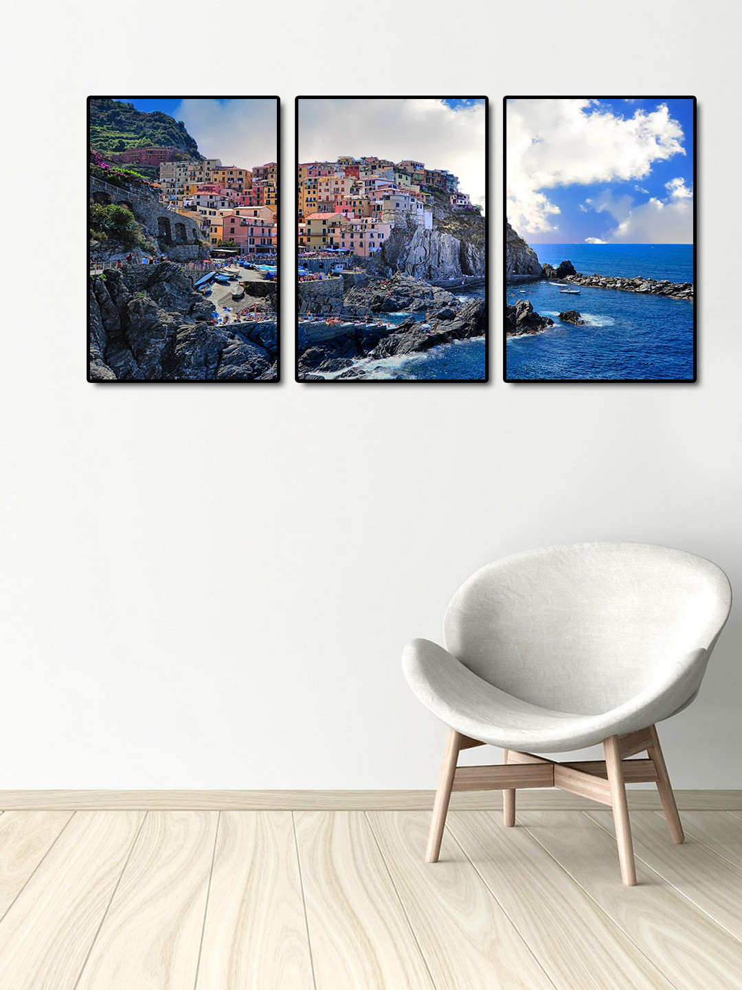 999Store Set of 3  Multicoloured Sea View Wall Art