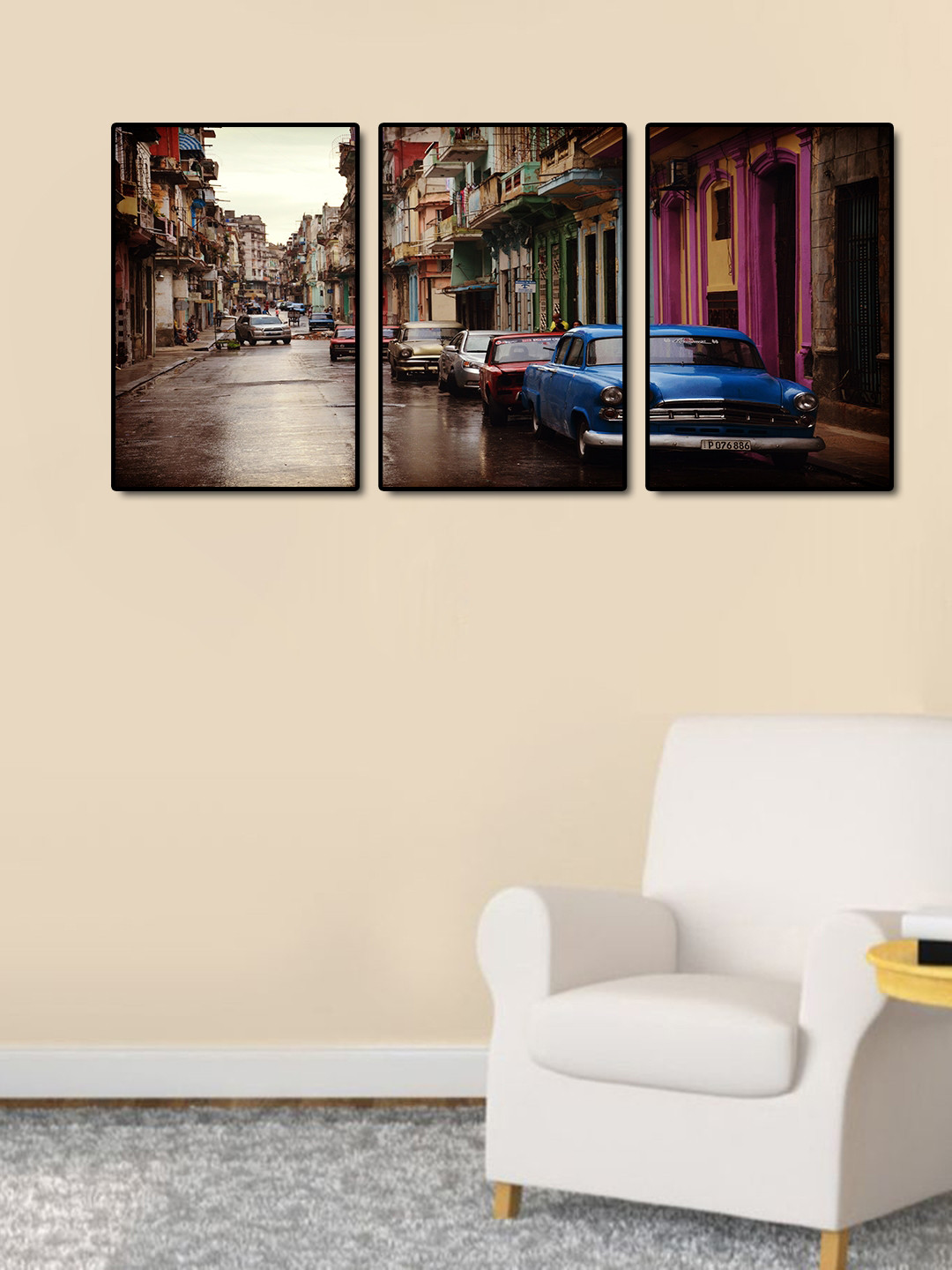 999Store Set of 3 Multicoloured City Of Venice Wall Art