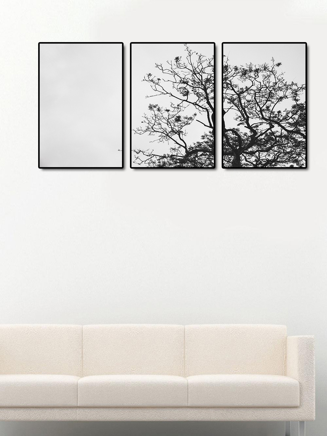 999Store Grey & Black 3-Panel Tree Wall Art
