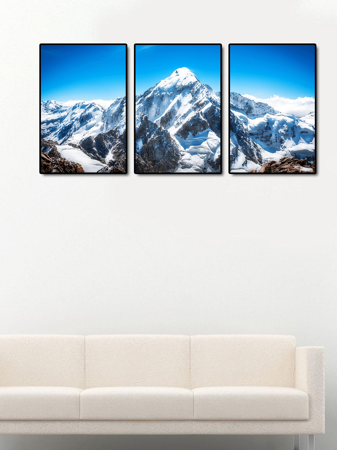 999Store Set of 3  Blue & White Mountain Wall Art