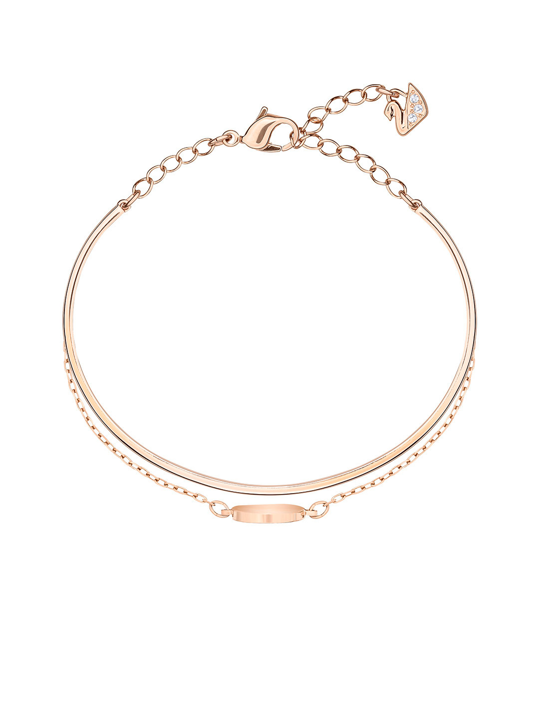 Swaroski Women Rose Gold Plated Crystal Studded Bracelet