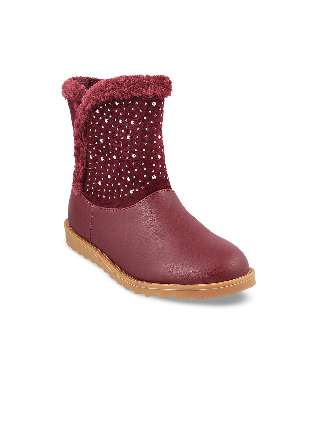 Maroon 2024 flat boots