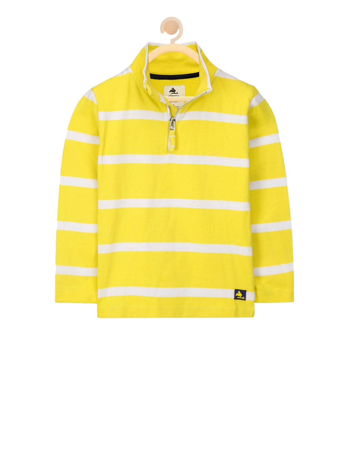 yellow striped sweatshirt