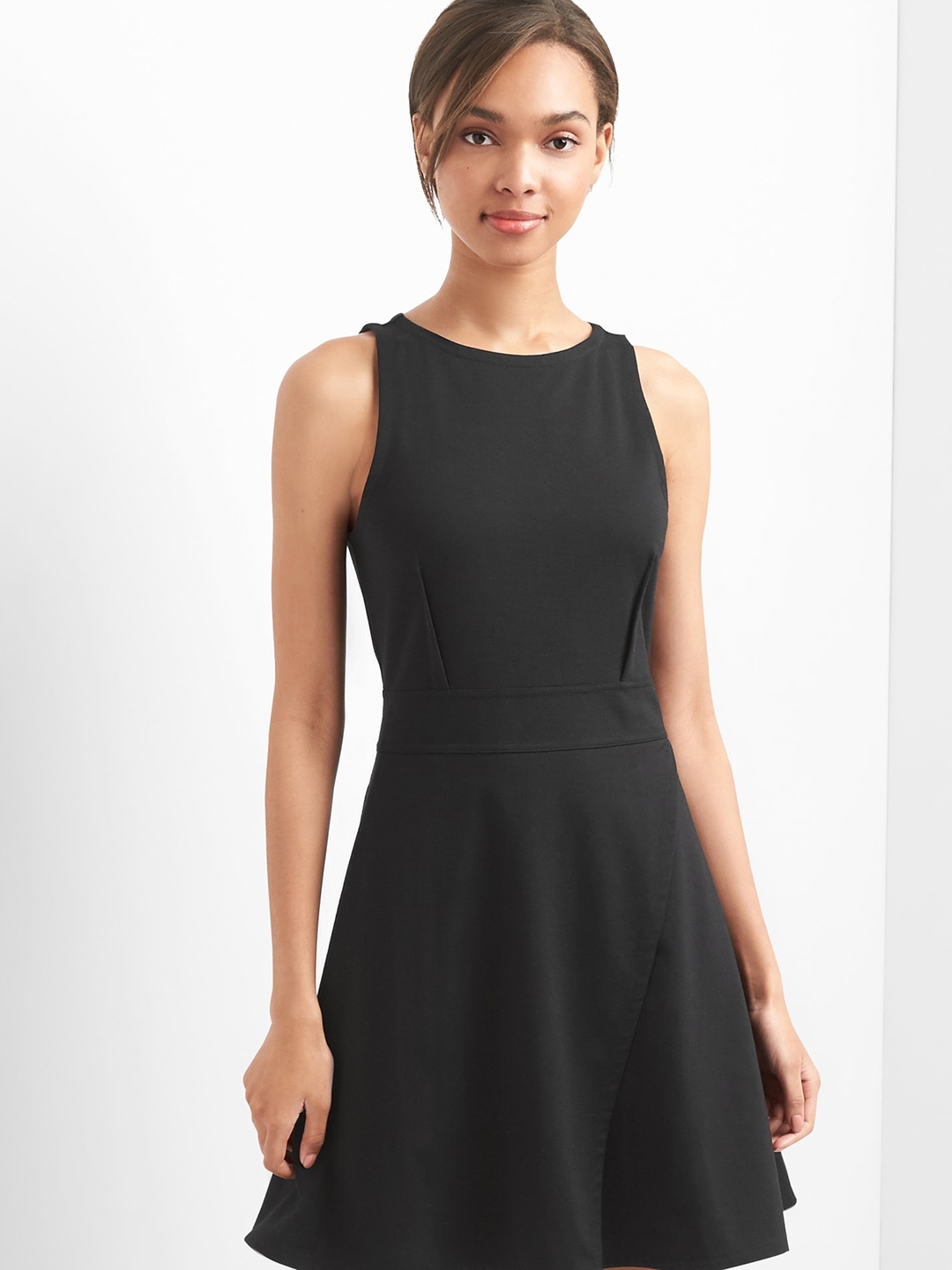 gap black wrap dress