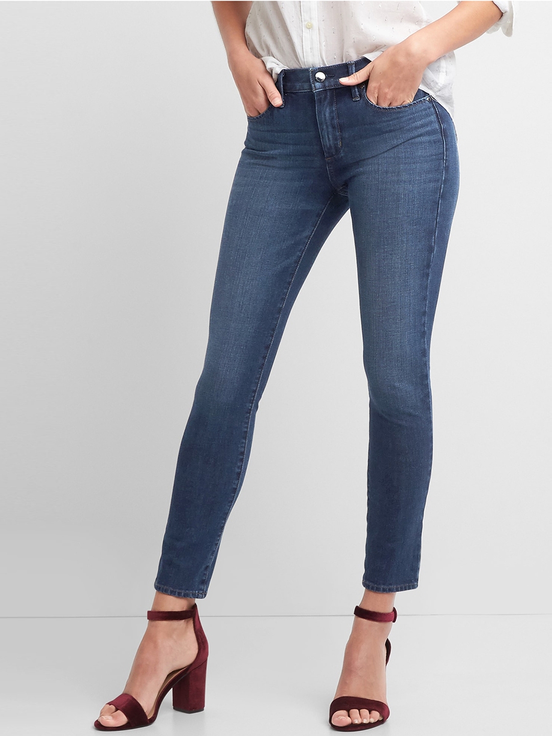 gap mid rise skinny jeans