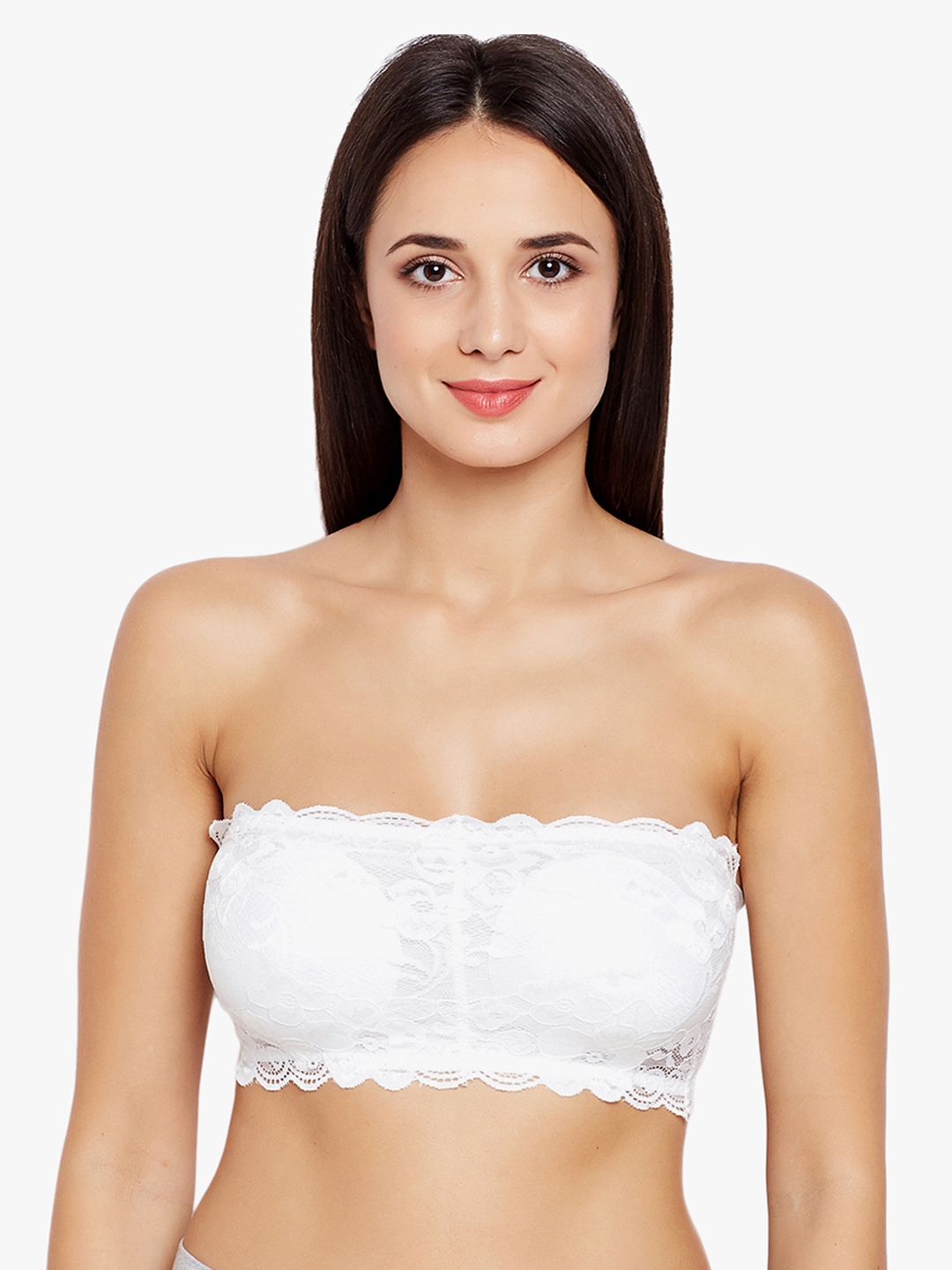 Lebami White Solid Non-Wired Lightly Padded Bandeau Bra 521_White_30