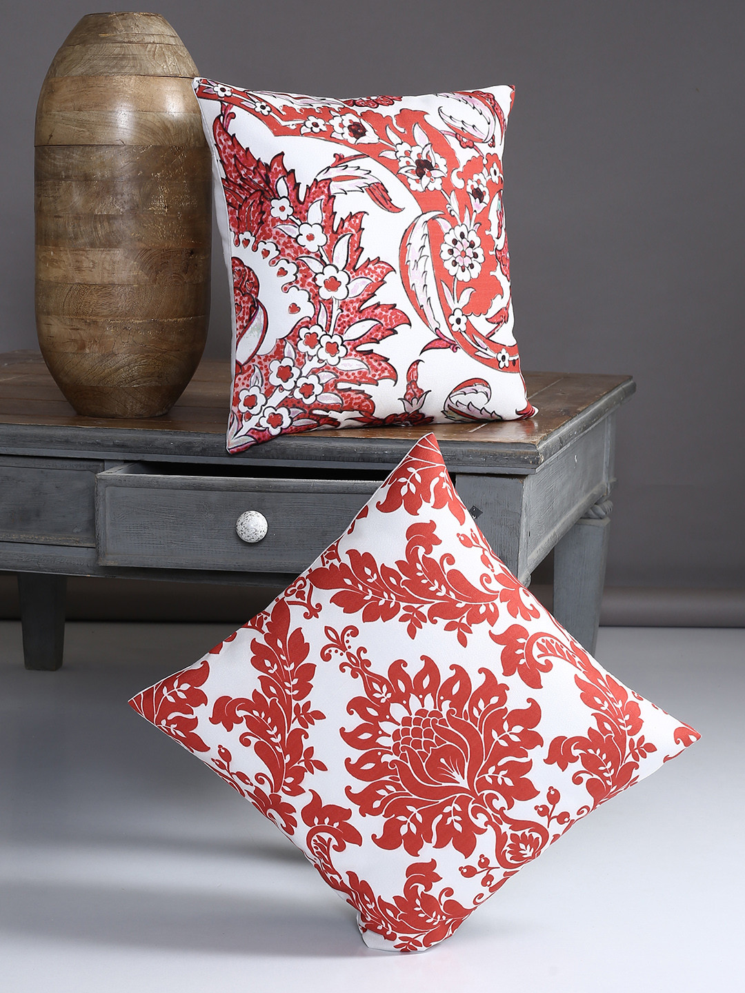 Alina decor Ethnic Motifs Polyester HD Digital 2 Pcs Square Cushion Covers - 16 x 16 In