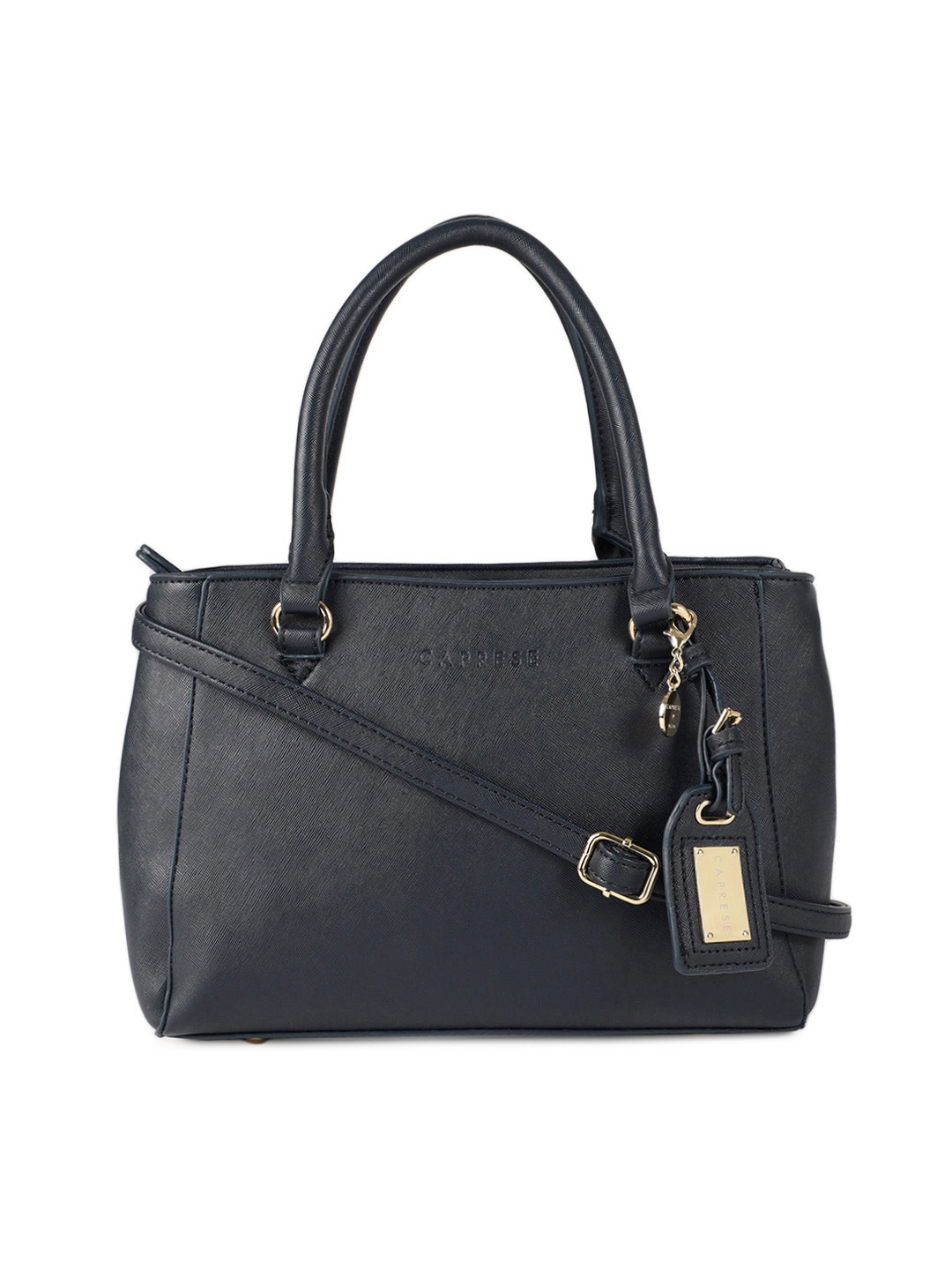 Buy Caprese Navy Blue Solid Handheld Bag Handbags for Women