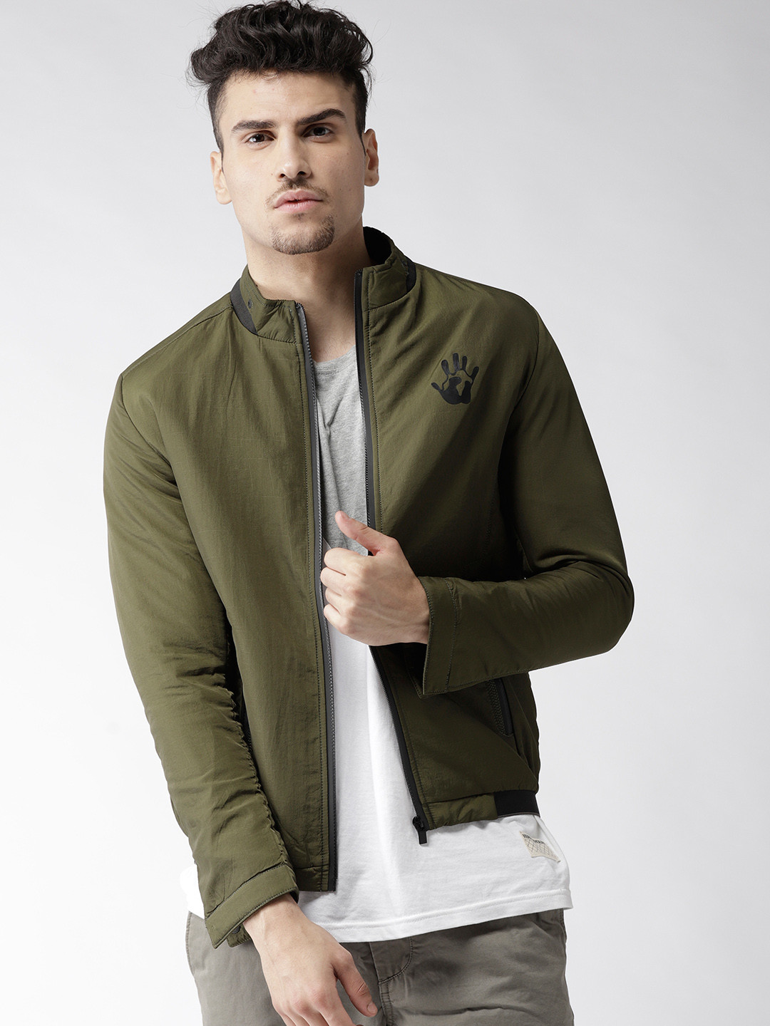 Buy Fort Collins Men Olive Green Solid 