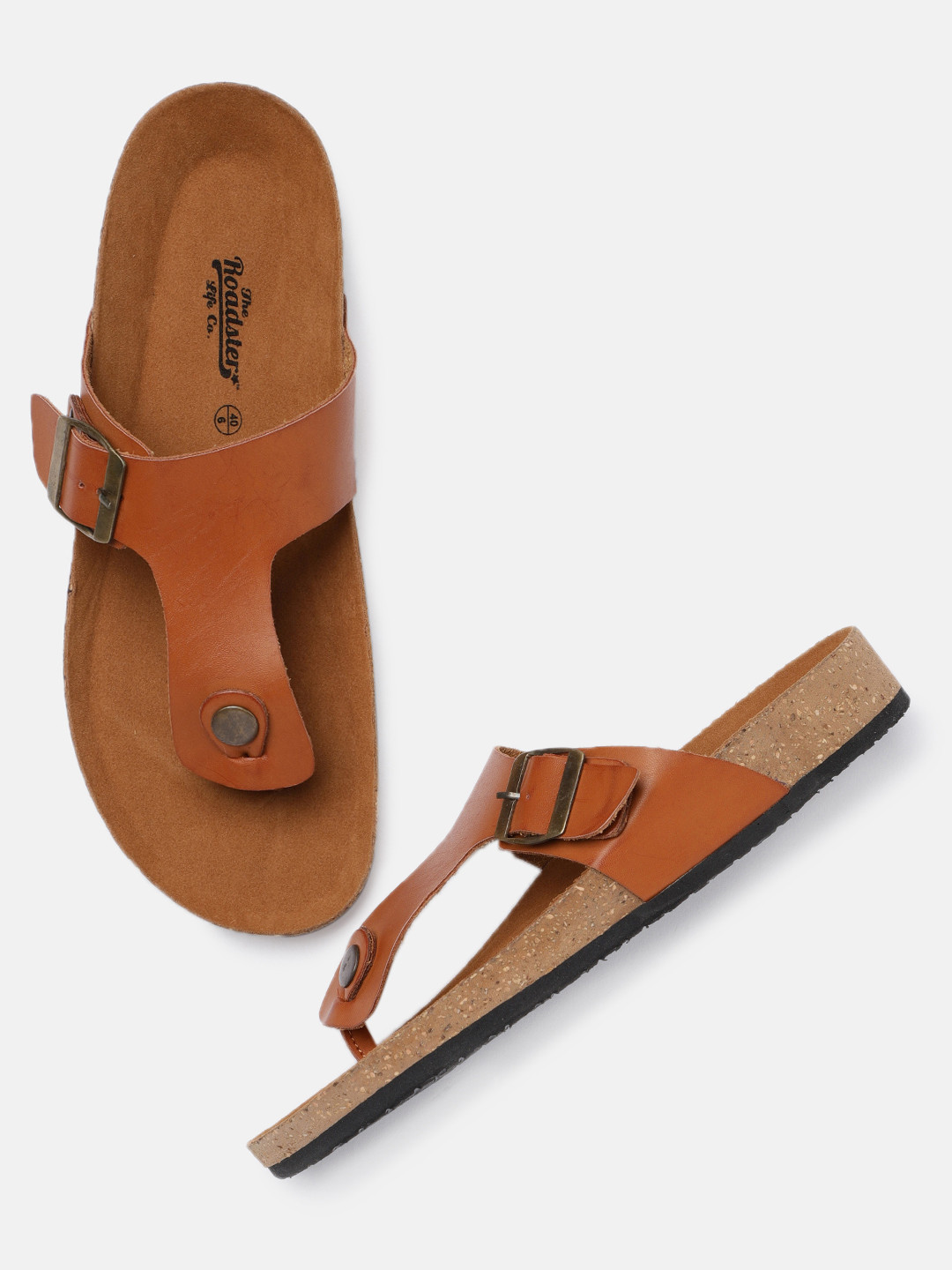 Buy Roadster Men Tan Comfort Sandals - Sandals for Men 7561798 | Myntra