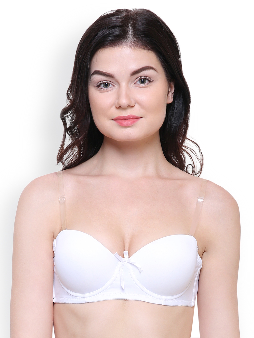 Buy Friskers White Solid Underwired Heavily Padded Push Up Bra O