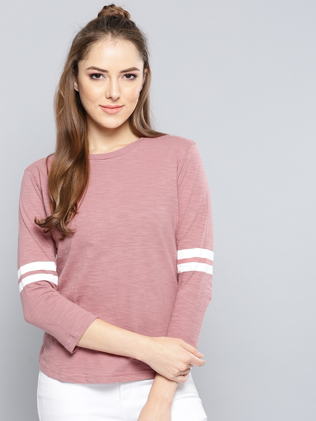 Buy Harpa Women Solid Round Neck Cotton T Shirt - for Women 7578951 | Myntra
