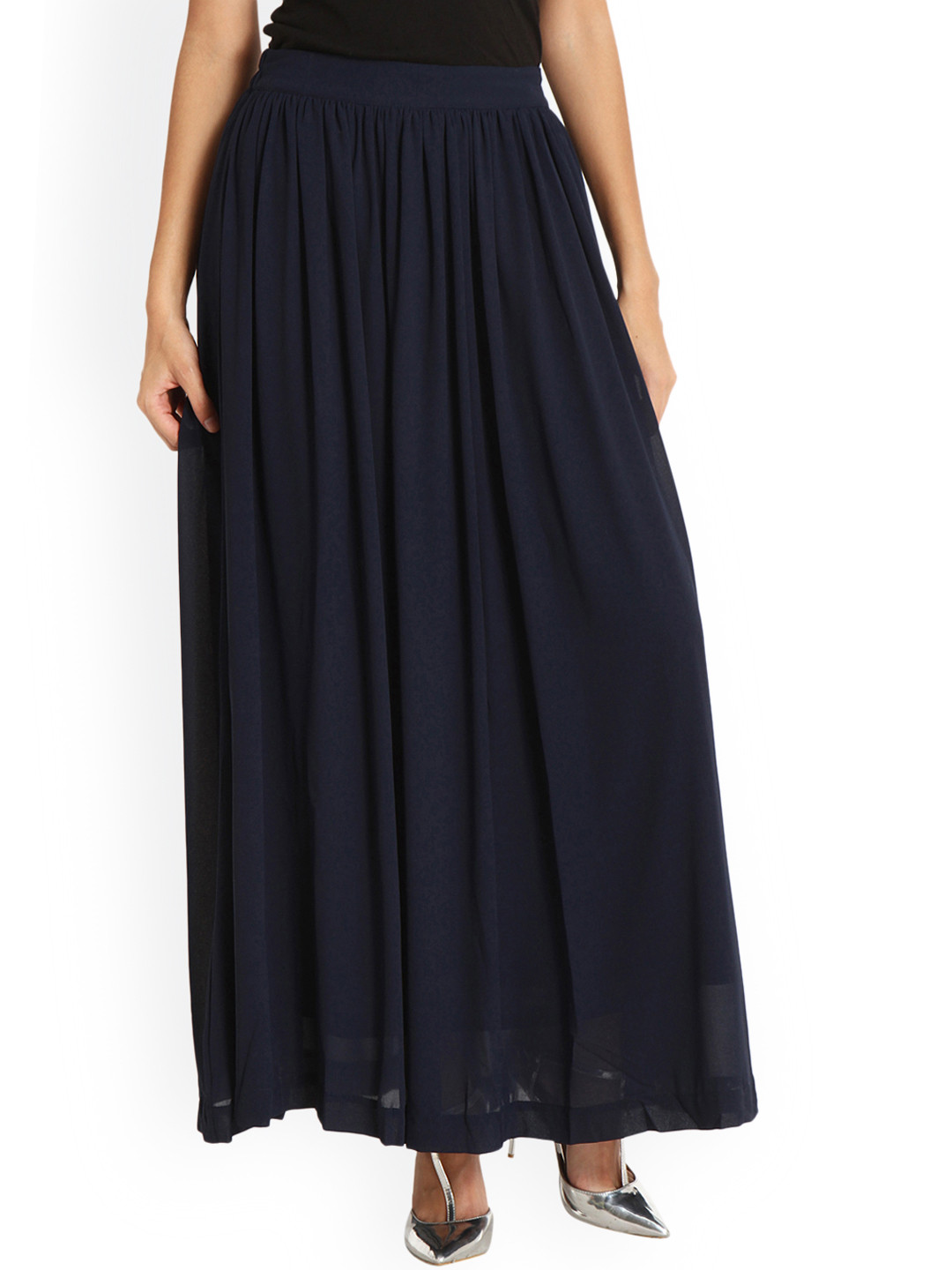 Gipsy Women Navy Blue Flared Skirt
