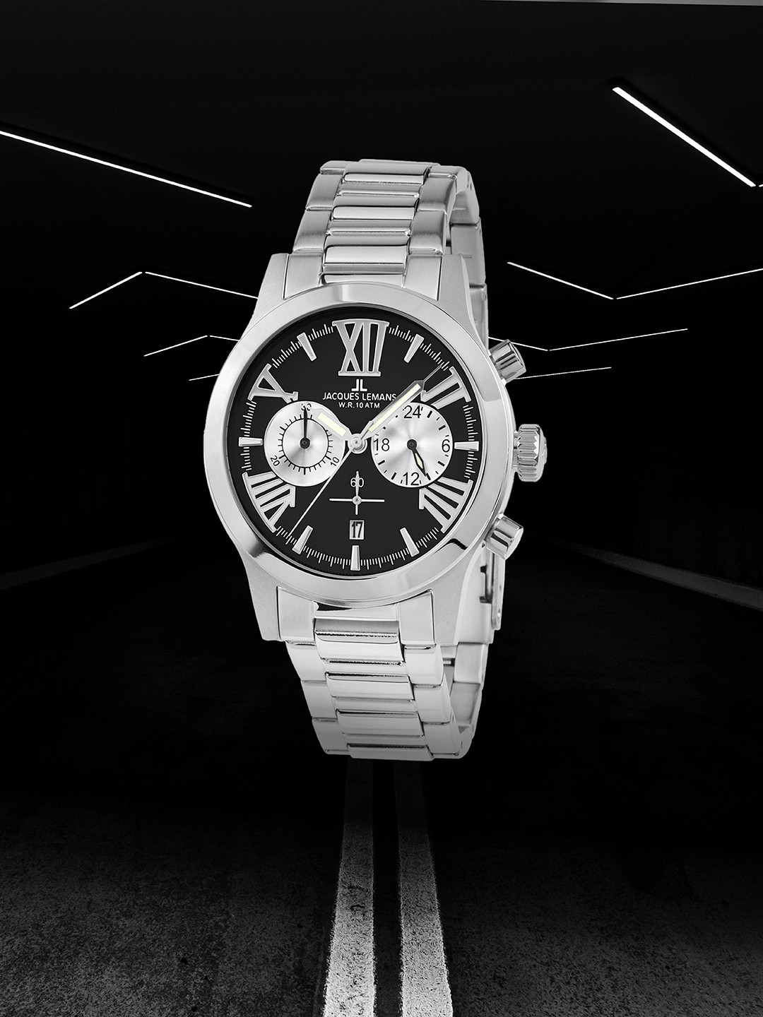 Jacques Lemans Men Black Analogue Watch 1-1809F