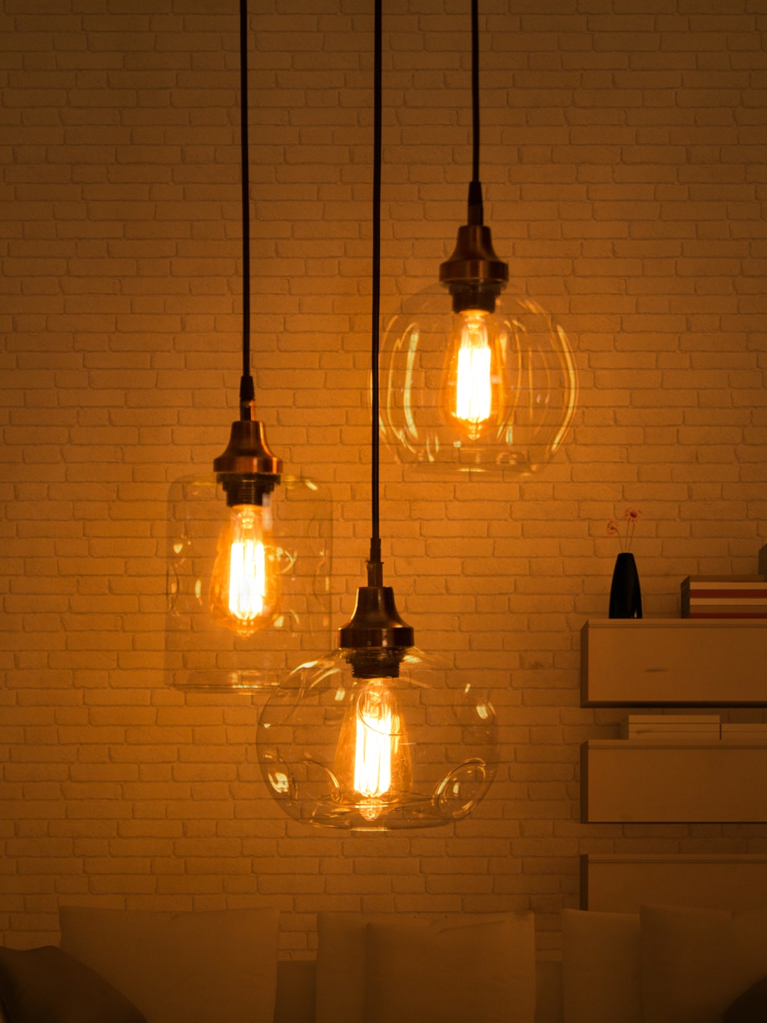 Fos Lighting Copper Toned 3 Drop Pendant Lights Ceiling Lamp Fos Lighting Copper Toned 3 Drop Pendant Lights Ceiling Lamp