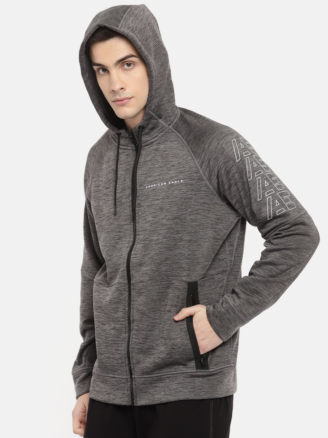 Buy AMERICAN EAGLE OUTFITTERS Men Grey Solid Sporty Jacket