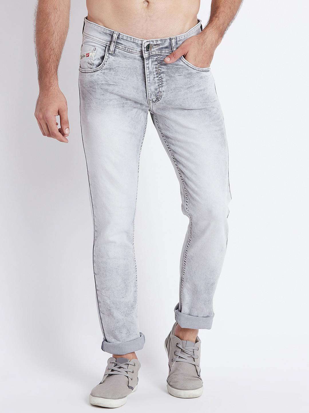 Buy Stylox Men Grey Regular Fit Mid 