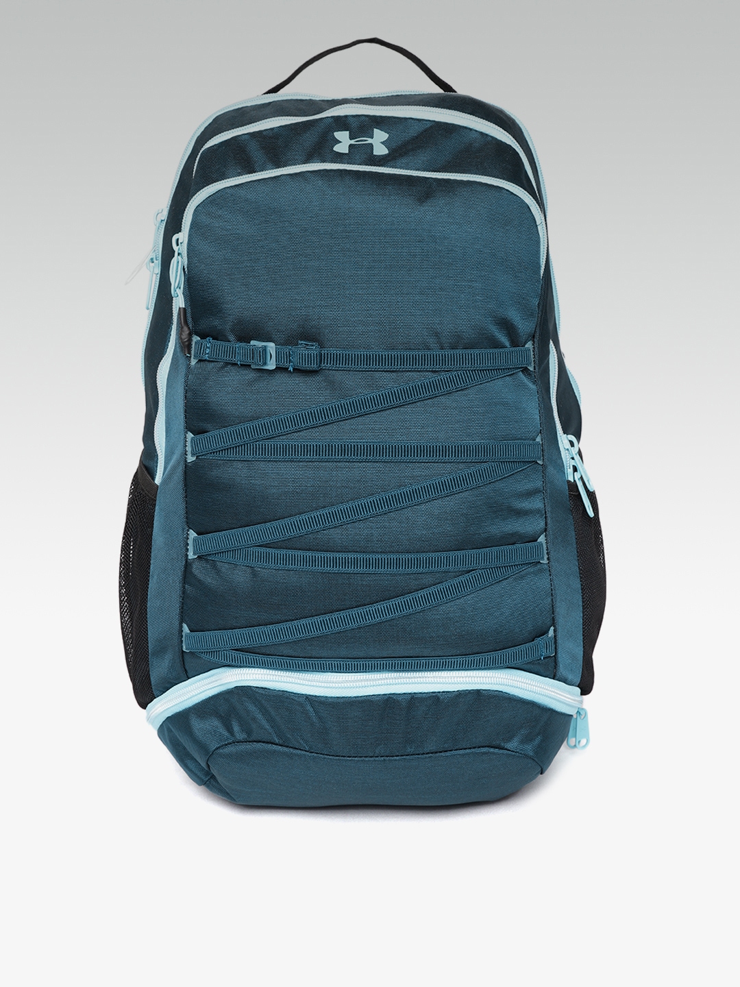 navy and pink under armour backpack