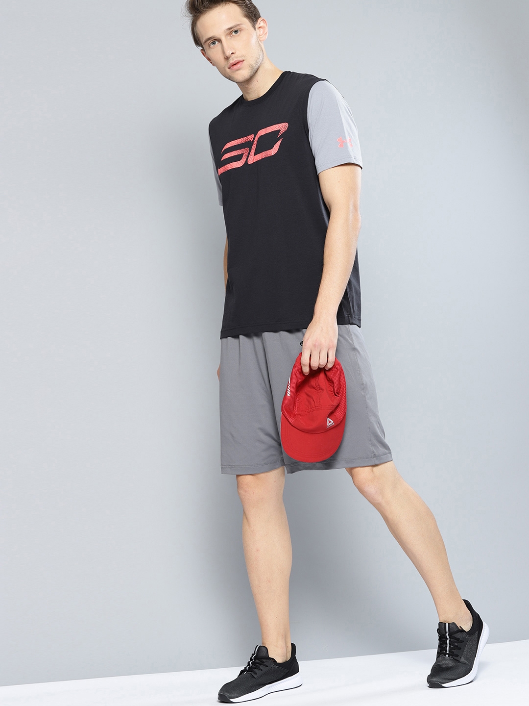 Buy UNDER ARMOUR Men Grey Solid Raid Team Sports Shorts Shorts