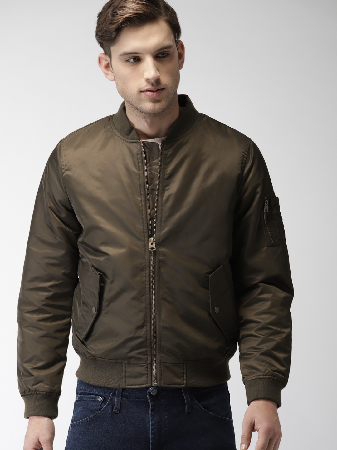 Buy Levis Men Olive Brown Solid Water Resistant Bomber - Jackets for Men  7620209