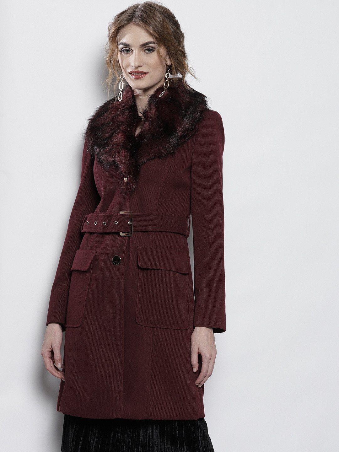 Buy DOROTHY PERKINS Women Maroon Solid 