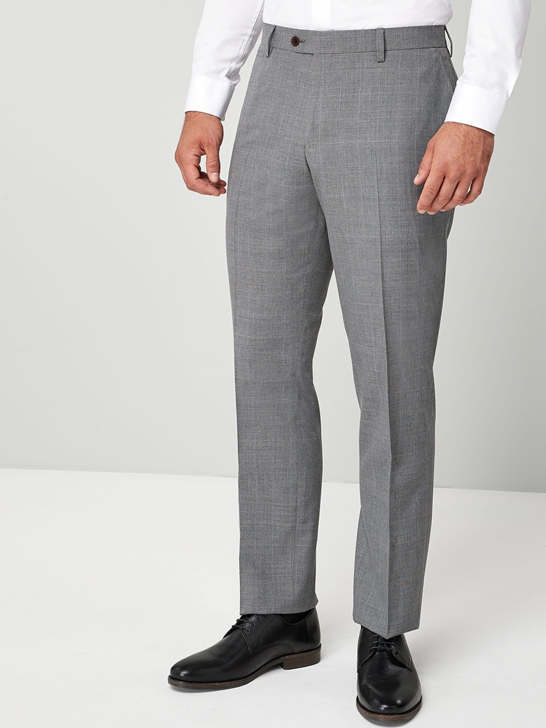 Buy Next Men Grey Slim Fit Checked Regular Trousers  Trousers for Men  5677692  Myntra