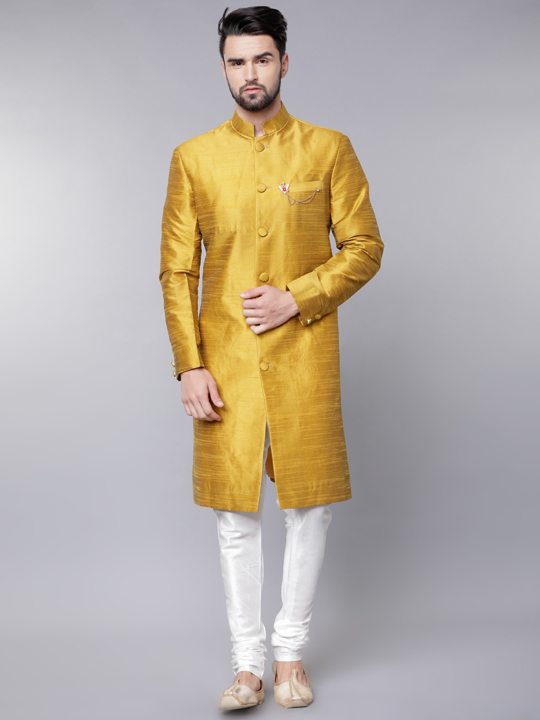 Yellow sherwani store for groom