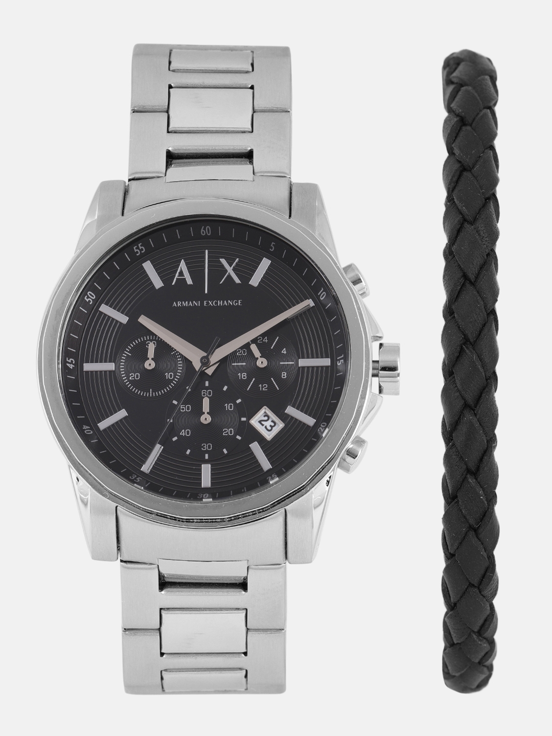 armani exchange black analogue watch