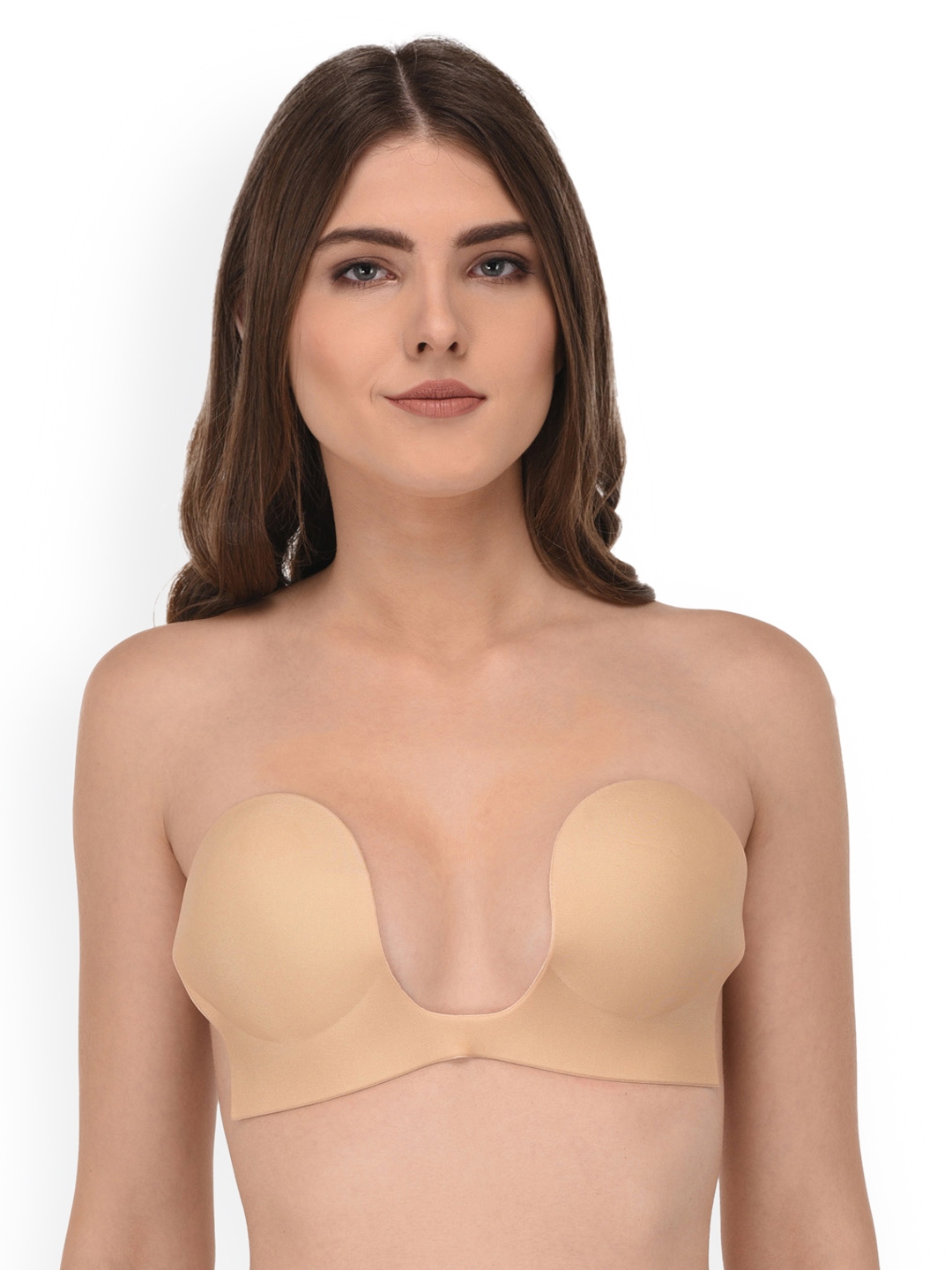 Buy Quttos Beige Solid Non Wired Lightly Padded Push Up Bra - Bra for Women  7649568