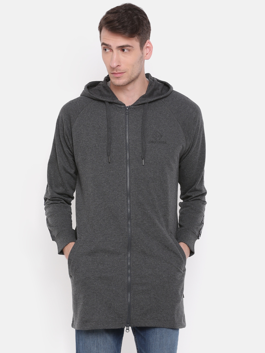 Mens grey shop converse hoodie