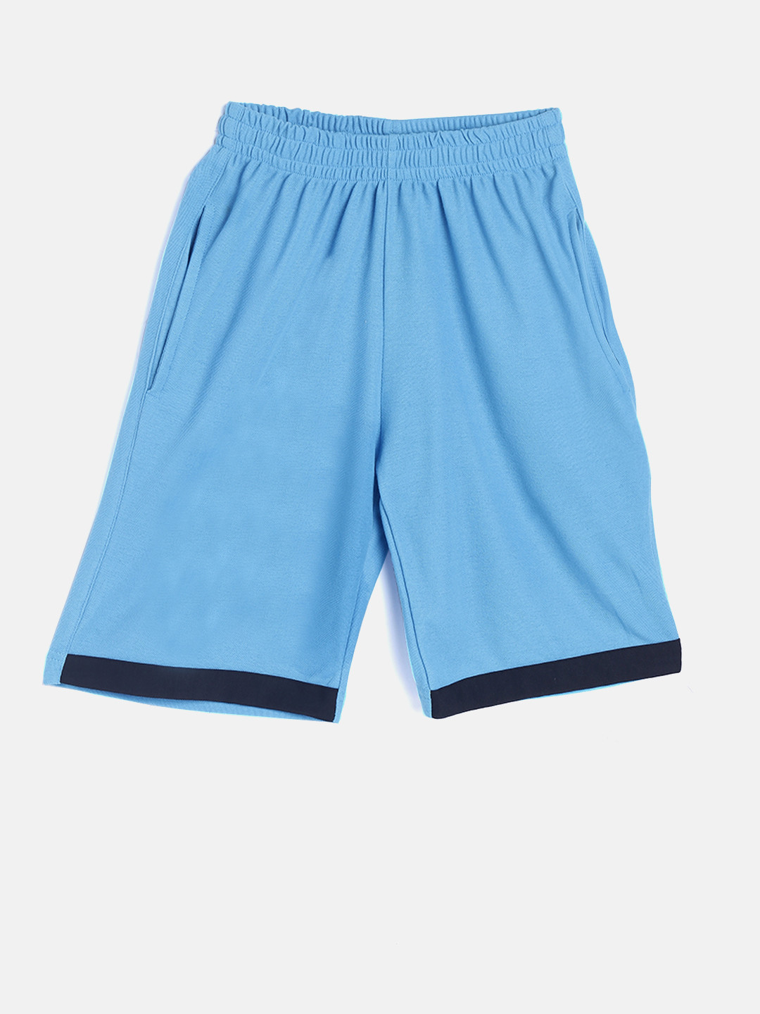 TINY HUG Boys Blue Solid Regular Fit Sports Shorts