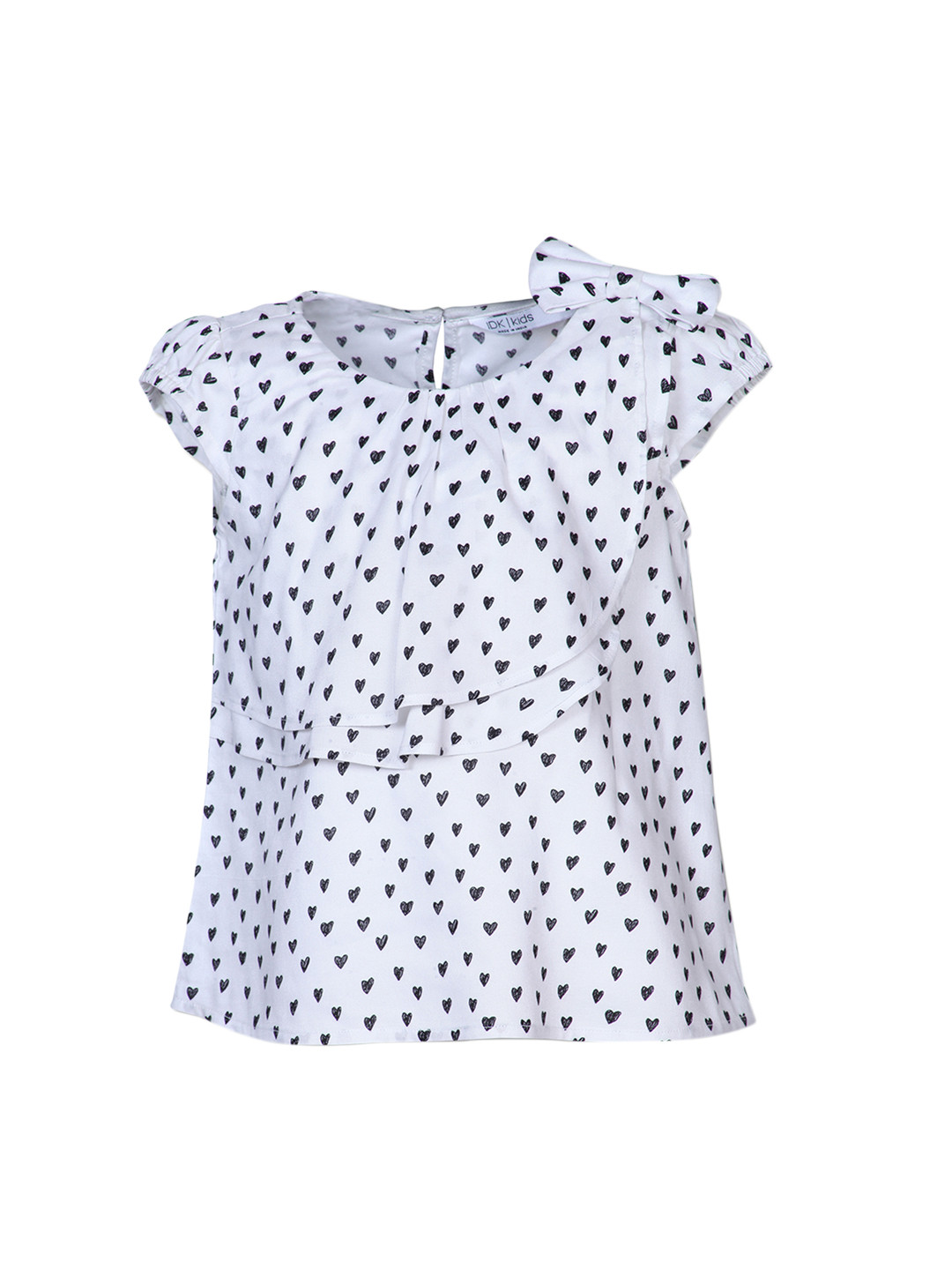 IDK Girls White Printed Layered Top