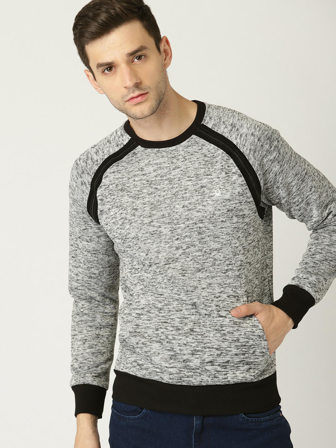 united colors of benetton full sleeve solid men's sweatshirt