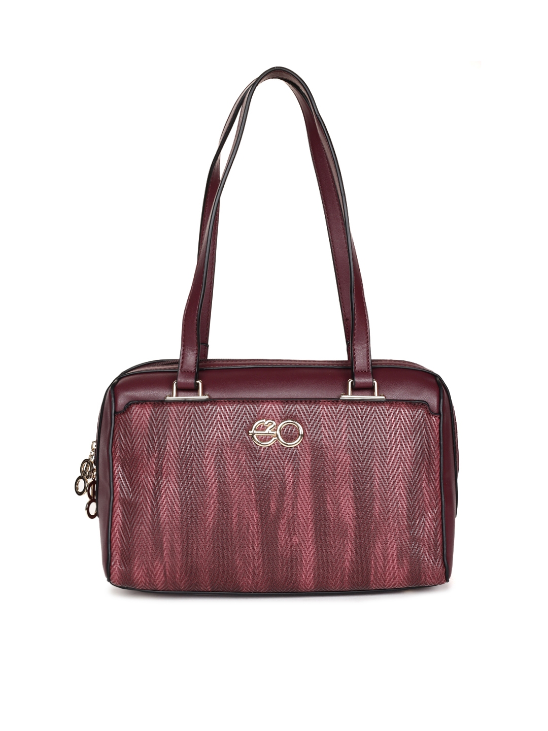 E2o Burgundy Textured Shoulder Bag Handbags For Women