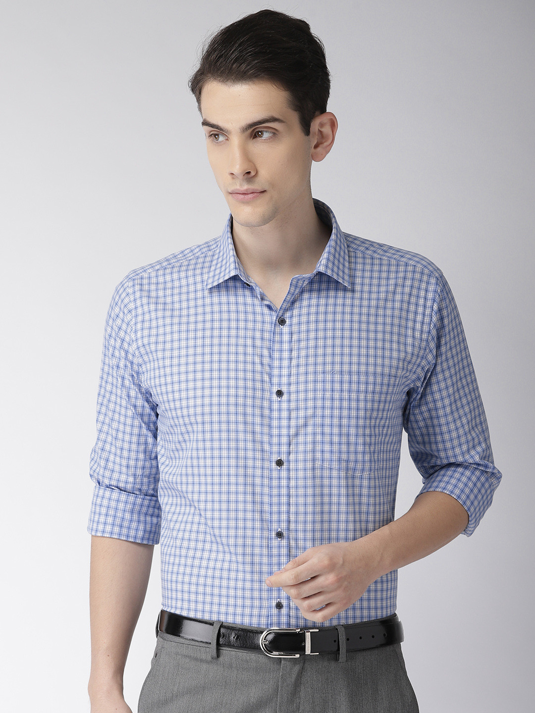 Buy Park Avenue Men Blue Slim Fit 