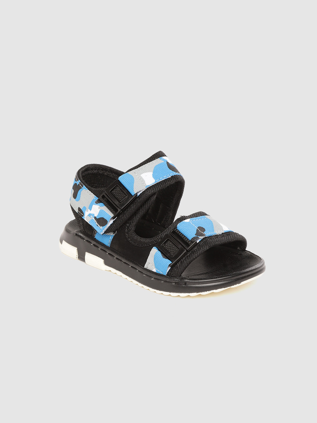 Kittens Boys Blue & Black Camouflage Print Comfort Sandals