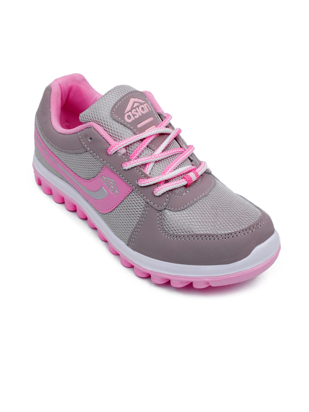 ASIAN Women Grey Pink Running Shoes