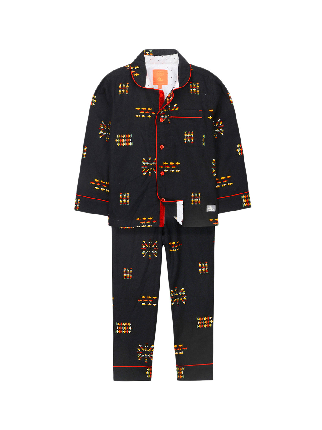 Cherry Crumble Kids Black Printed Night suit WS-NSUIT