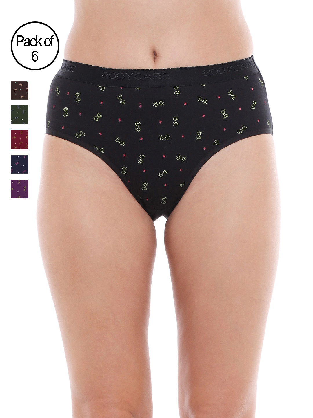 Bodycare Pack of 6 Assorted Hipster E16000