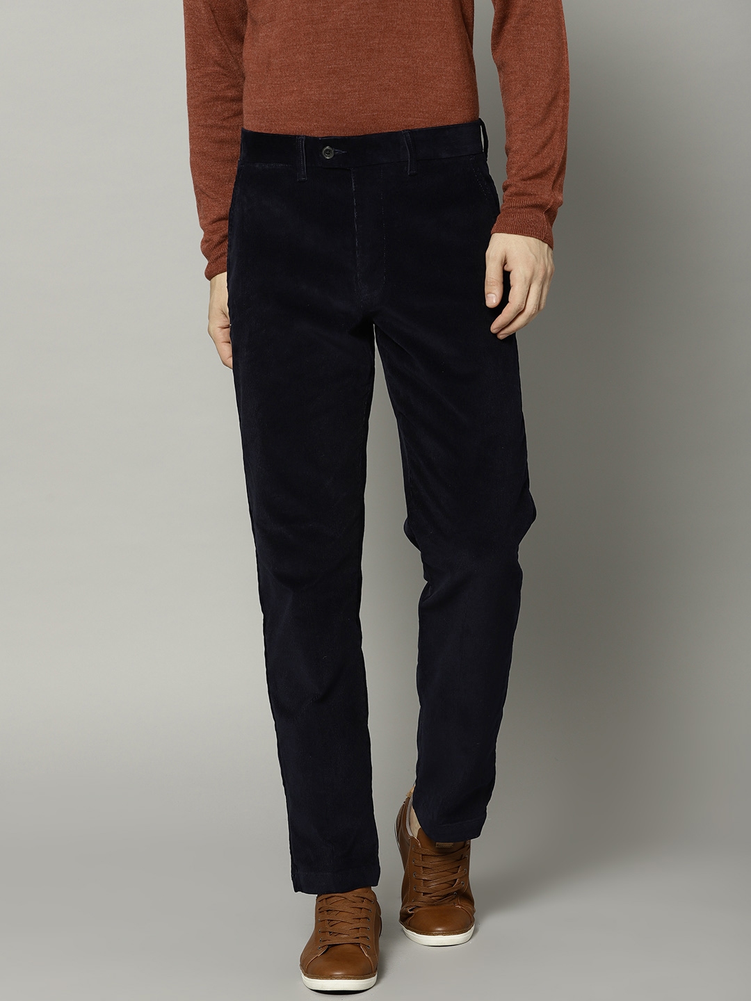 Buy Allen Solly Men Khaki Custom Slim Fit Corduroy Trousers  Trousers for  Men 394845  Myntra